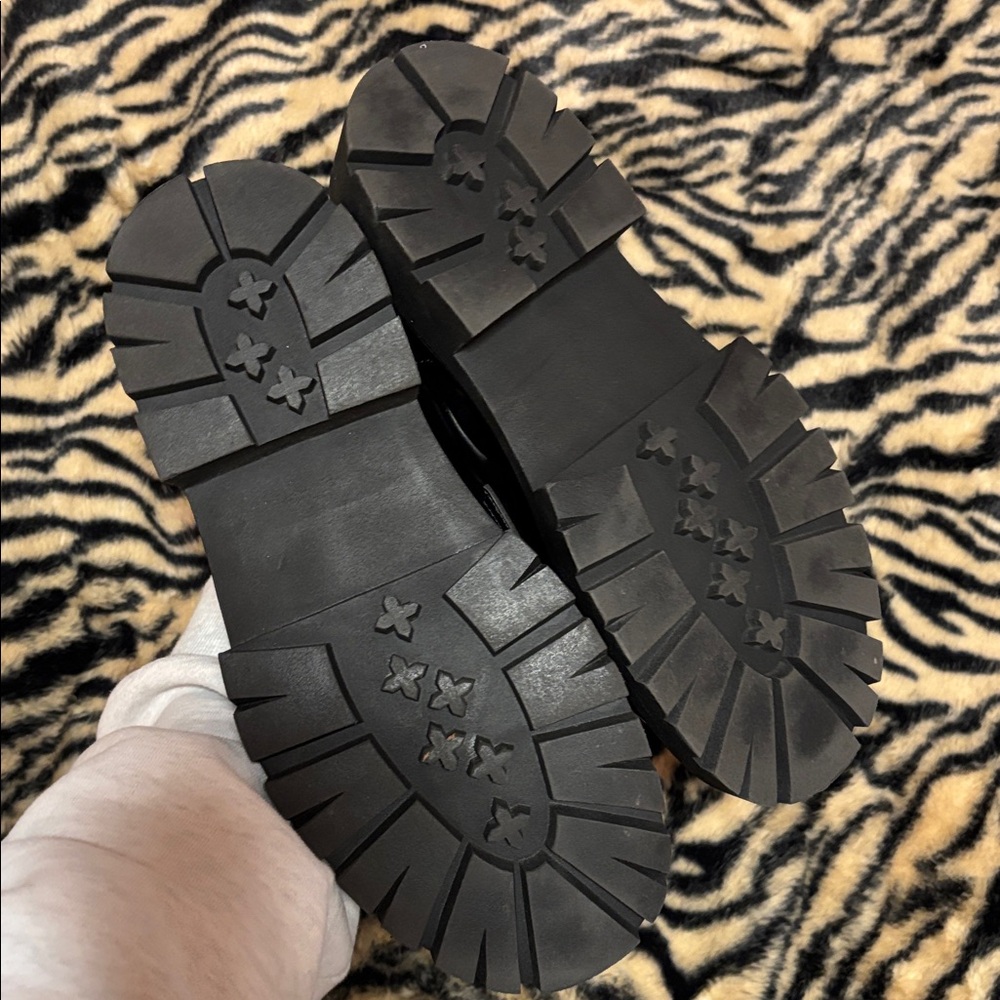 Black Patent Chunky Loafers - Picture 2 of 9